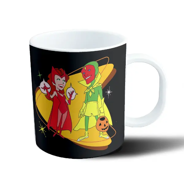 Taza de Plástico WandaVision Bruja Escarlata y Vision Halloween