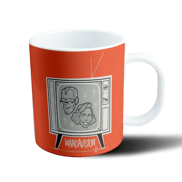 Taza de Plástico WandaVision Vision y Wanda Televisor