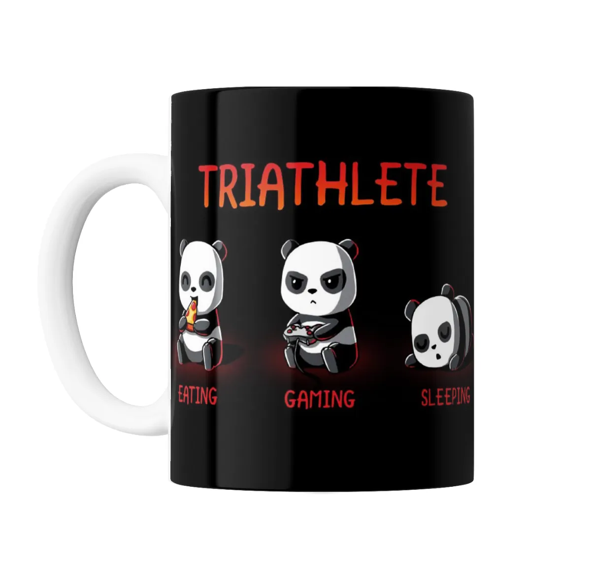 Taza de Cerámica Pandas Eating Gaming Sleeping Triathlete - vista 2