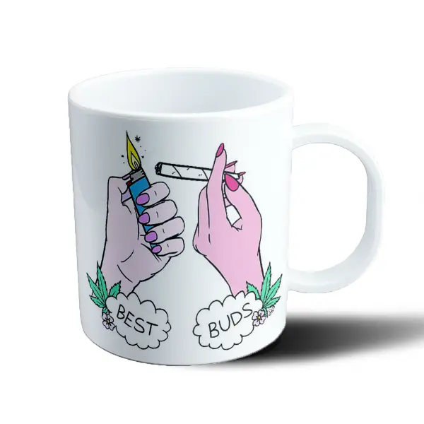 Taza de Plástico Best Buds Marihuana con Encendedor