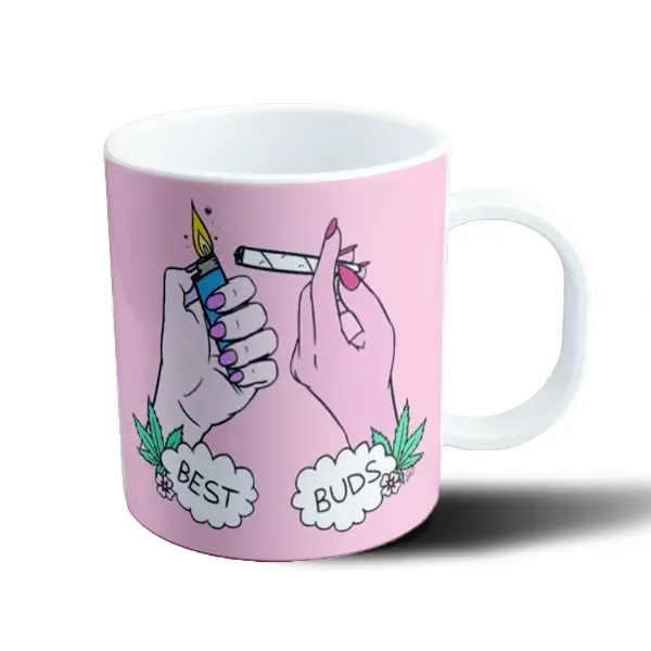 Taza de Plástico Weed Best Buds Encendedor y Porro
