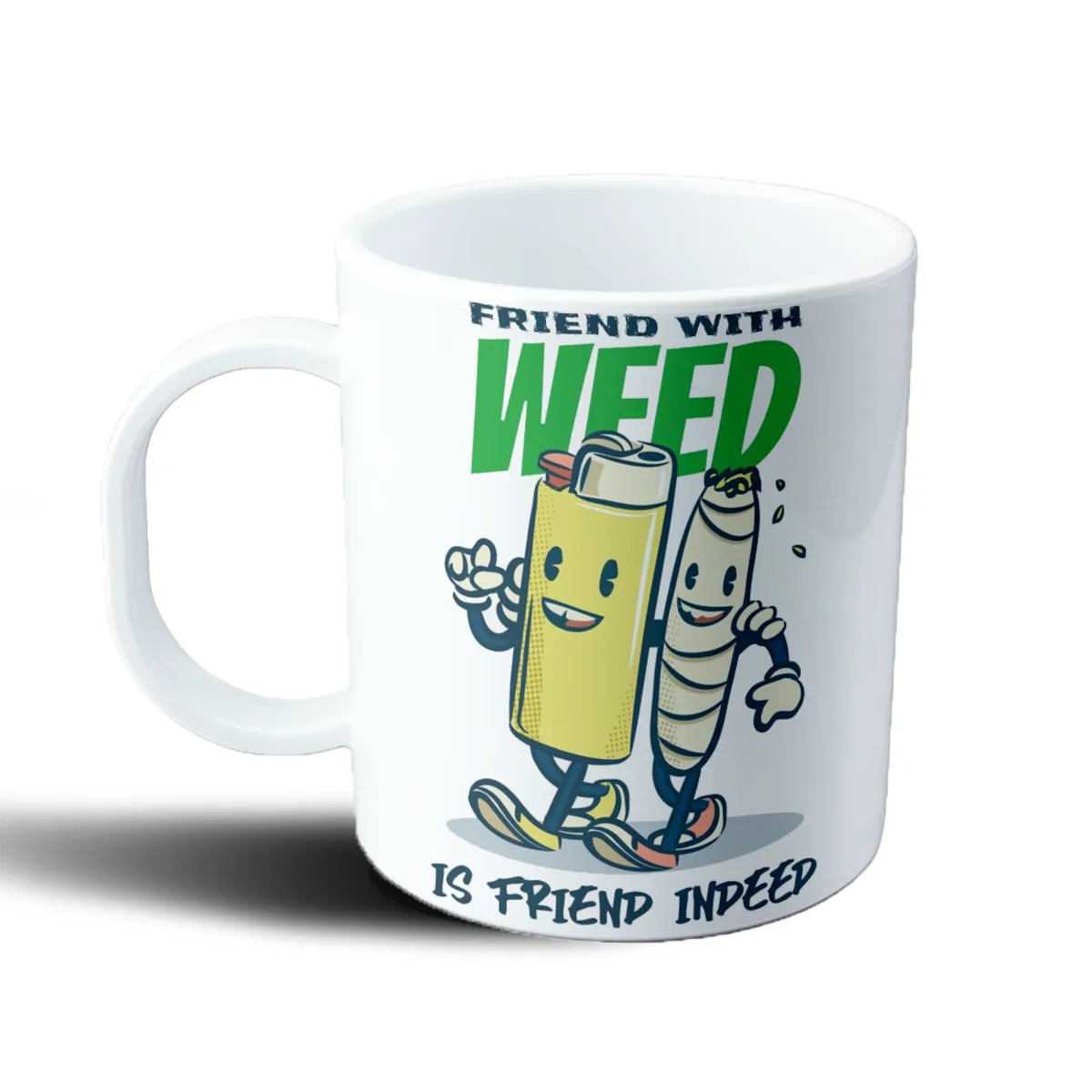 Taza de Plástico Friend with Weed Is Friend Indeed Encendedor y Porro - vista 2