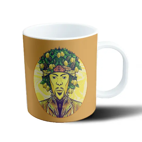 Taza de Plástico Weed Limones Retrato Ilustrado