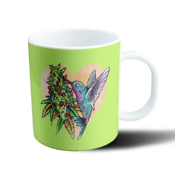 Taza de Plástico Colibrí y Cogollo