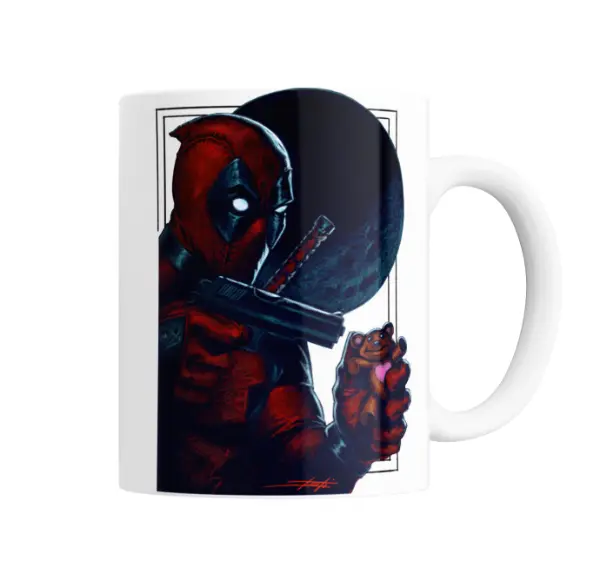 Taza de Cerámica Deadpool con Peluche y Pistola