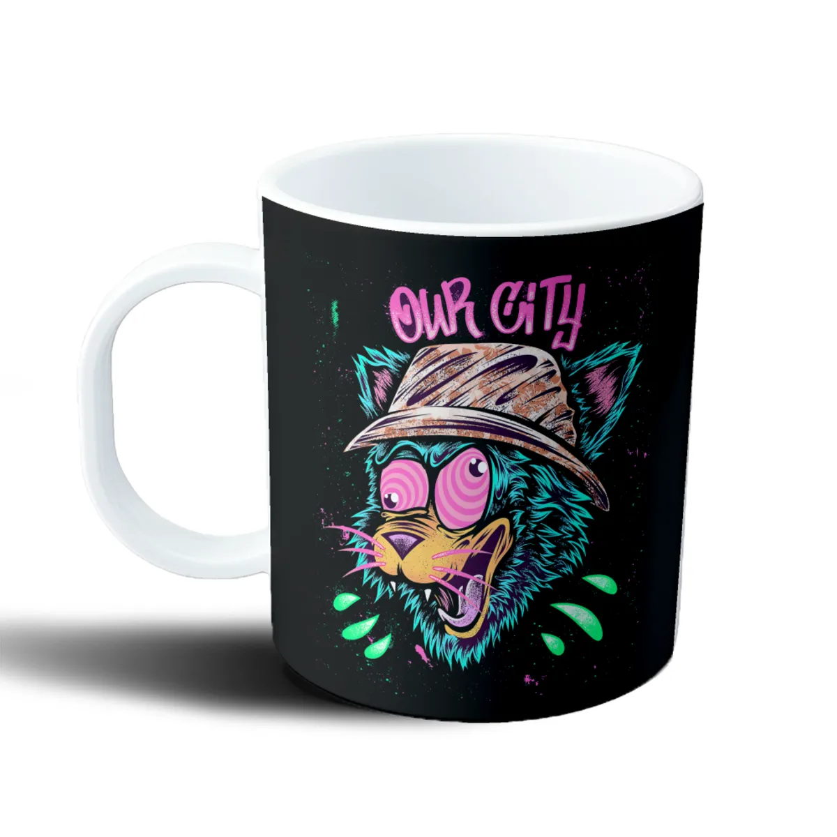 Taza de Plástico Weed Our City Gato con Sombrero - vista 2