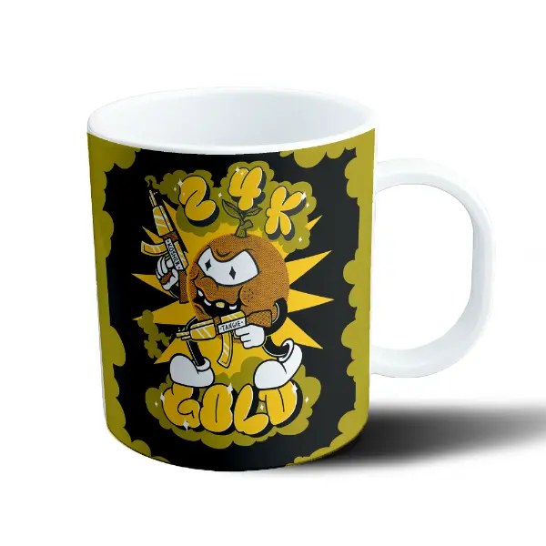 Taza de Plástico Naranja 24K Gold Kosher Tangie