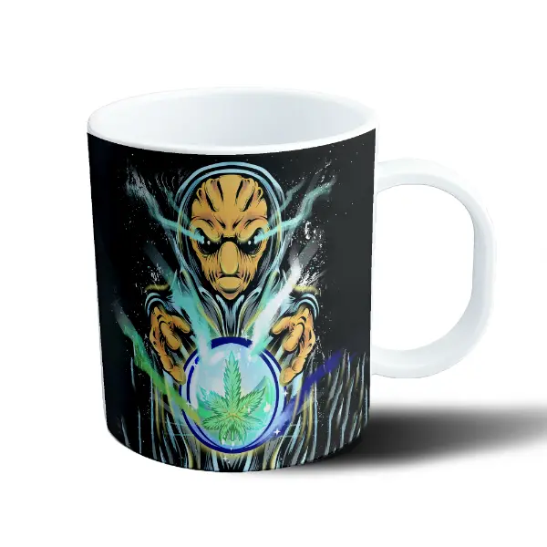 Taza de Plástico Weed Alien Mago Cannabis