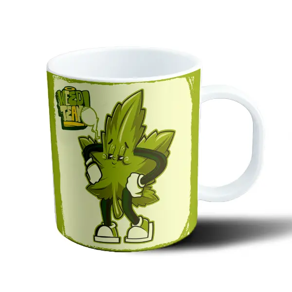 Taza de Plástico Weed Team Hoja Personaje Cartoon