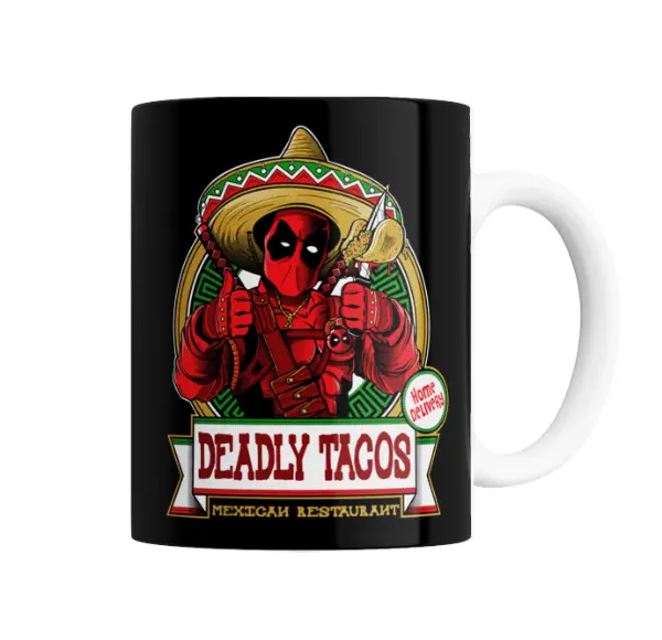 Taza de Cerámica Deadpool Deadly Tacos Mexican Restaurant