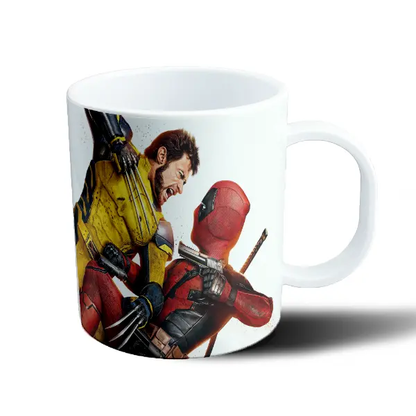 Taza de Plástico Deadpool y Wolverine Pelea