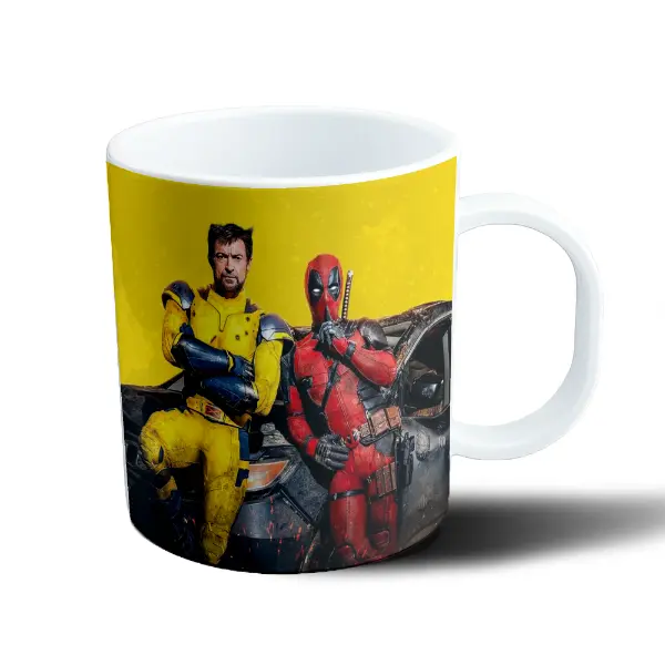 Taza de Plástico Wolverine y Deadpool Marvel