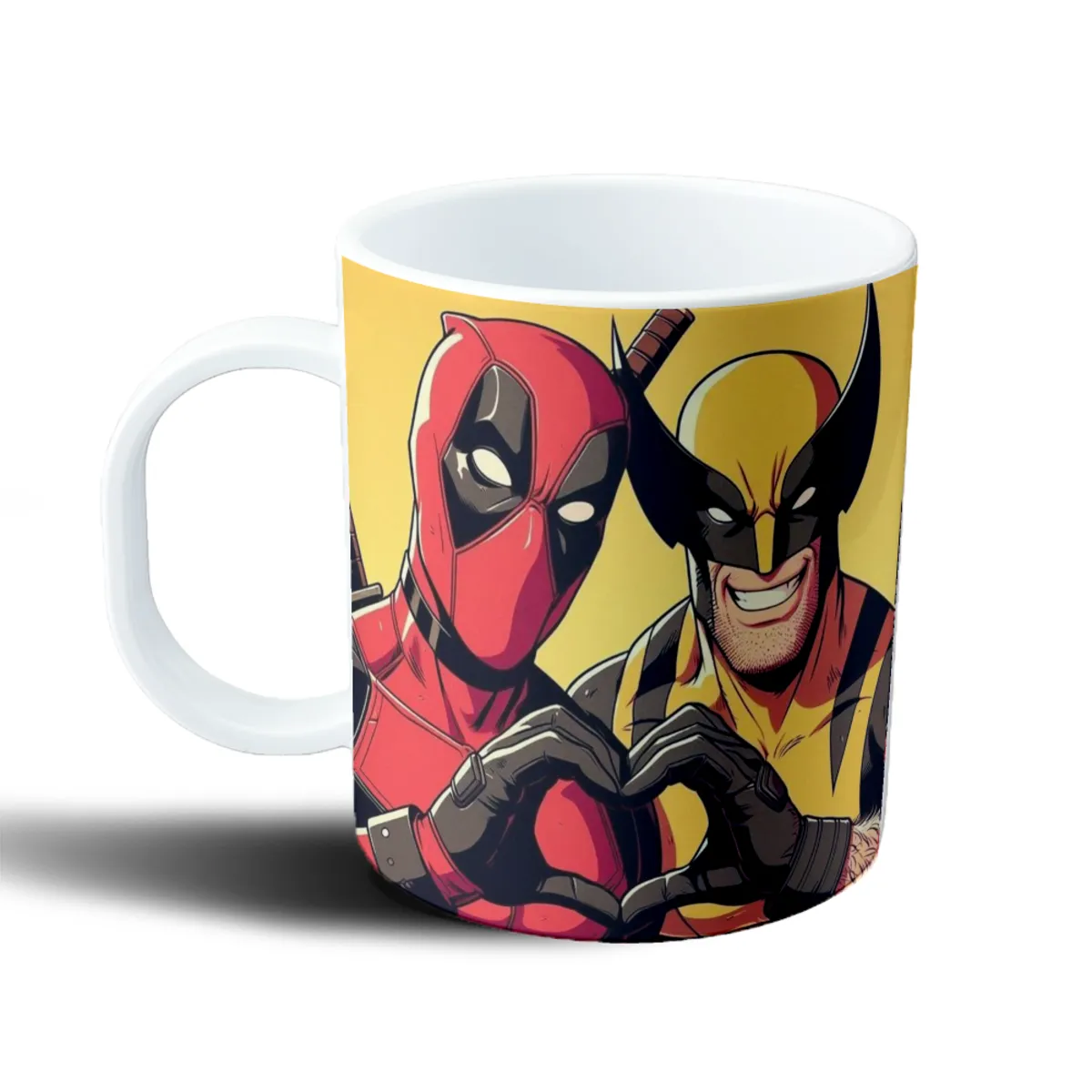 Taza de Plástico Marvel Deadpool y Wolverine Corazones - vista 2