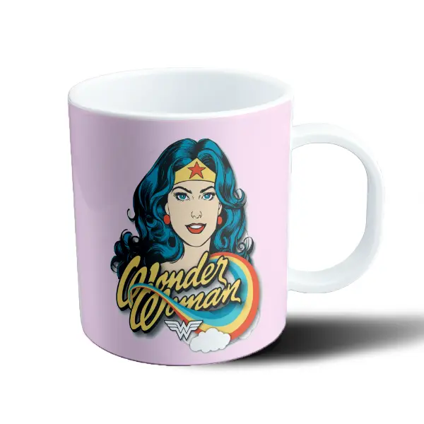 Taza de Plástico Wonder Woman Retro Logo