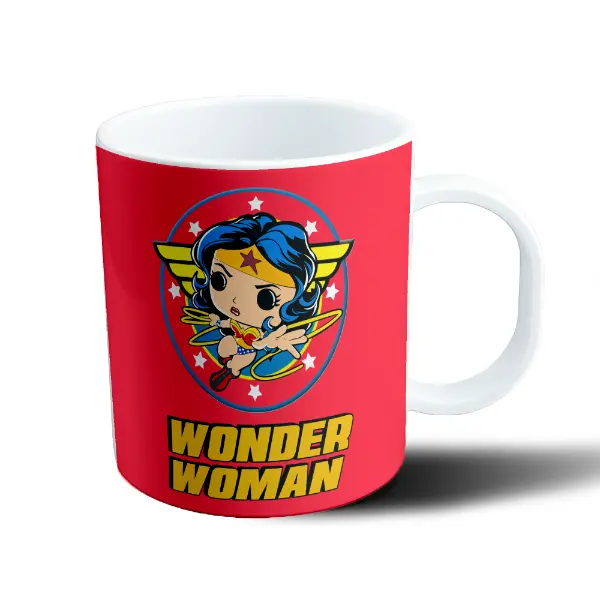 Taza de Plástico Wonder Woman Funko Pop Estilo Chibi