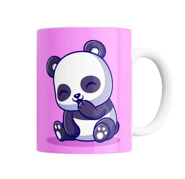 Taza de Cerámica Panda Kawaii Cerrando los Ojos