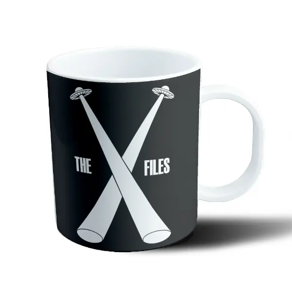 Taza de Plástico X Files Platillos Voladores y Haces de Luz