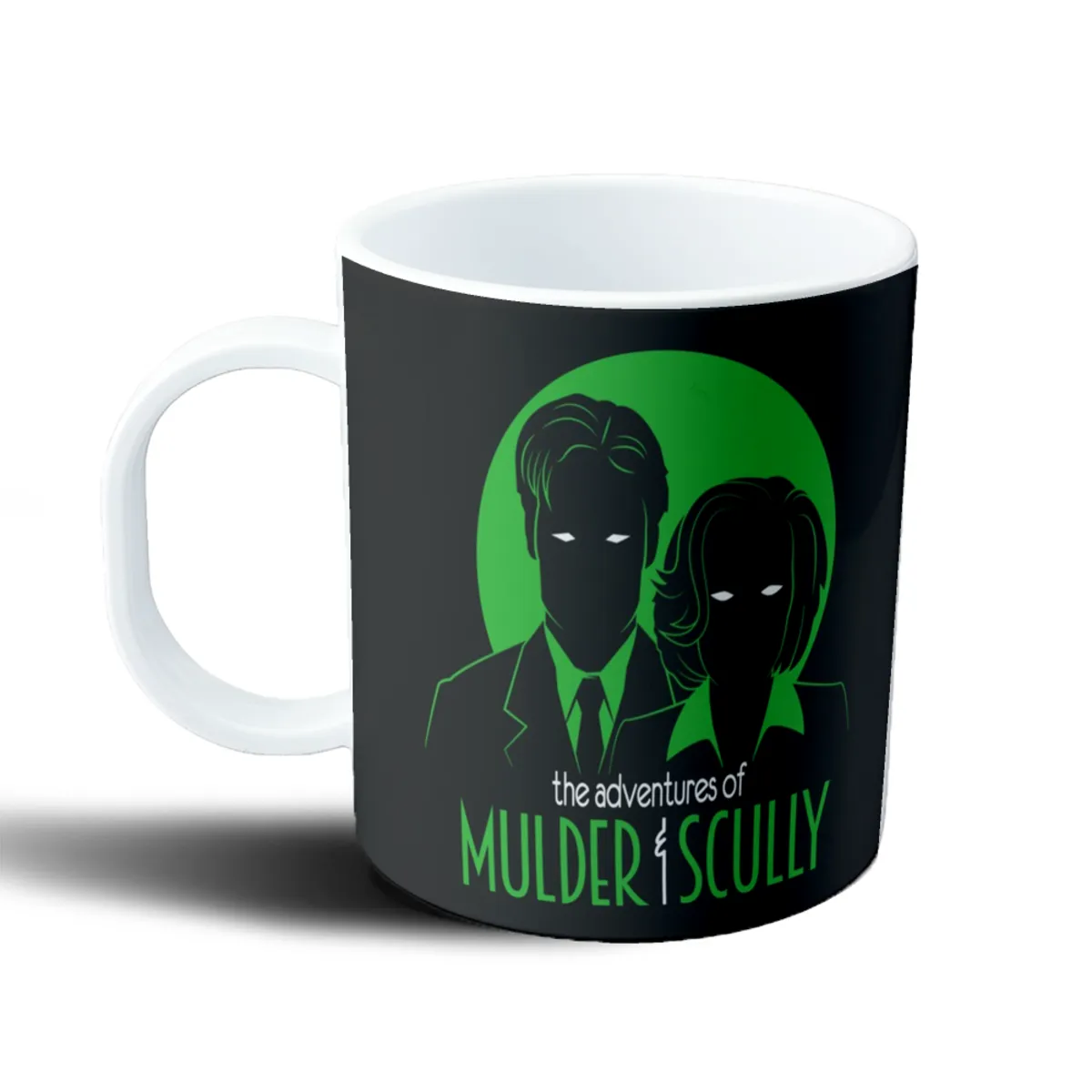 Taza de Plástico X Files Mulder y Scully Silueta Verde - vista 2
