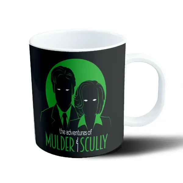 Taza de Plástico X Files Mulder y Scully Silueta Verde
