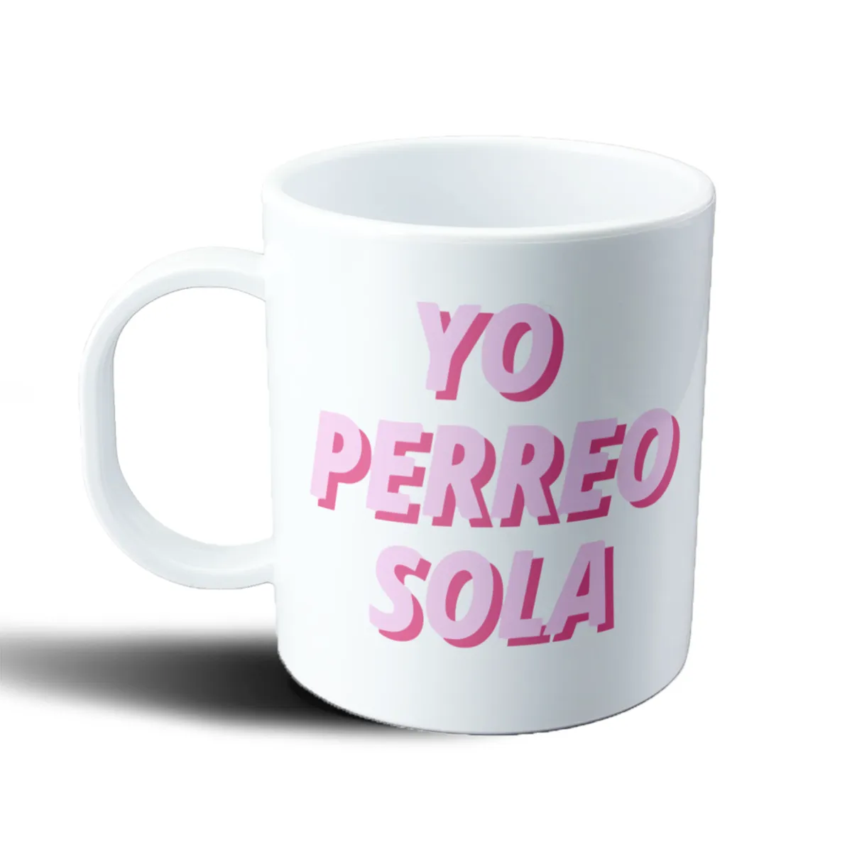 Taza de Plástico Yo Perreo Sola Rosa - vista 2