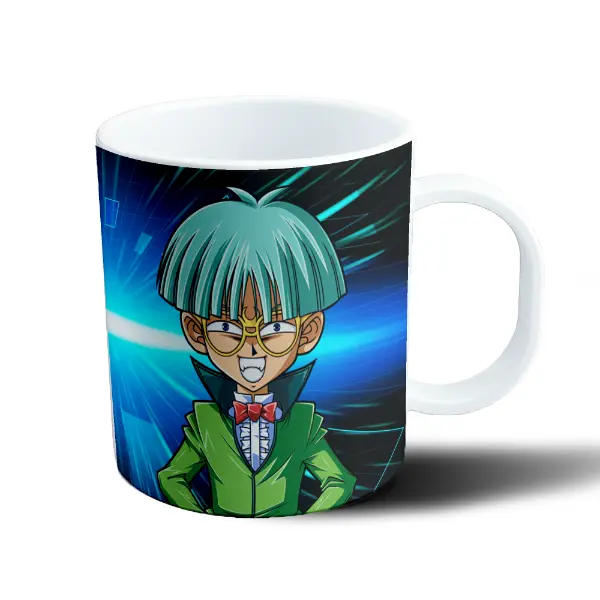 Taza de Plástico Yu Gi Oh Anime Chico de Pelo Celeste y Anteojos Amarillos