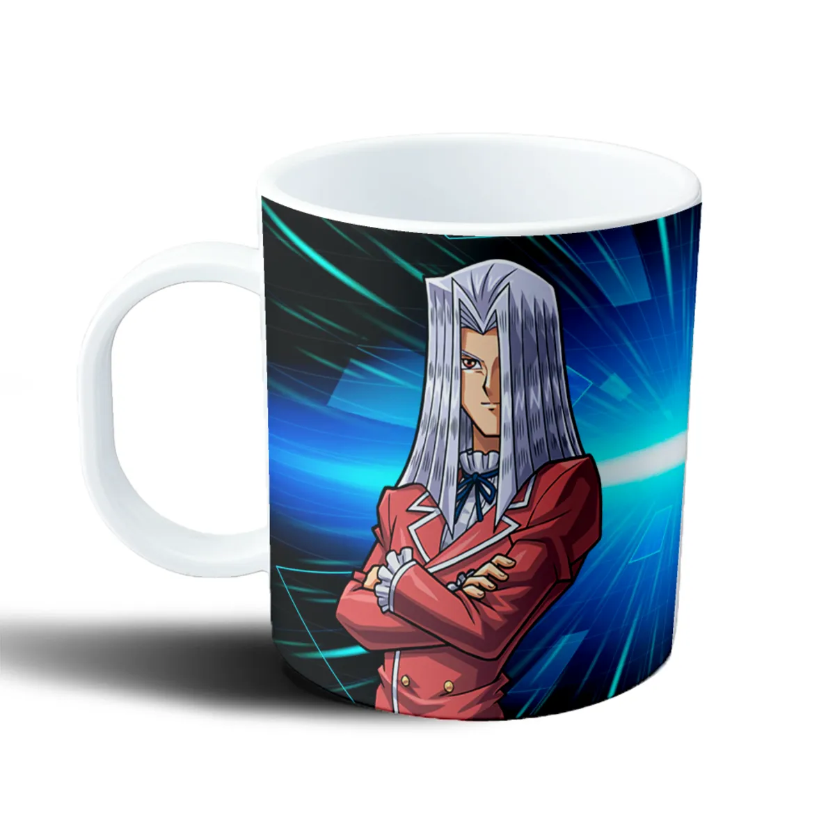 Taza de Plástico Yu Gi Oh Personaje Cabello Plateado Campera Roja - vista 2