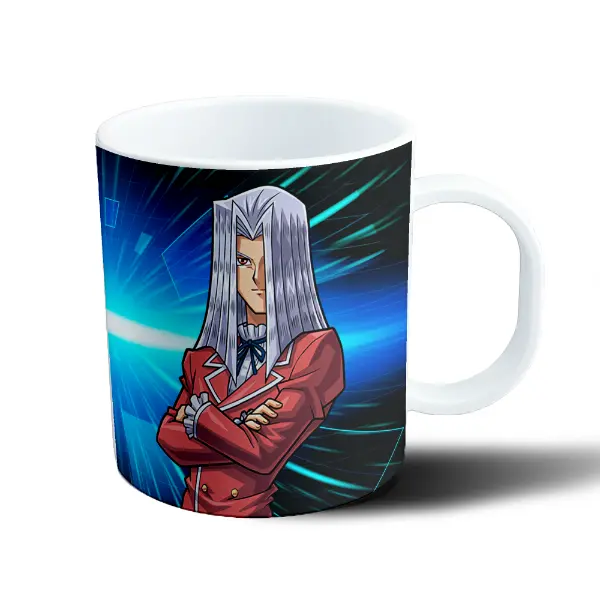 Taza de Plástico Yu Gi Oh Personaje Cabello Plateado Campera Roja