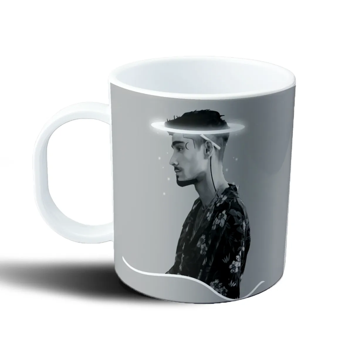 Taza de Plástico Zayn Malik Perfil Halo Camisa Floral - vista 2