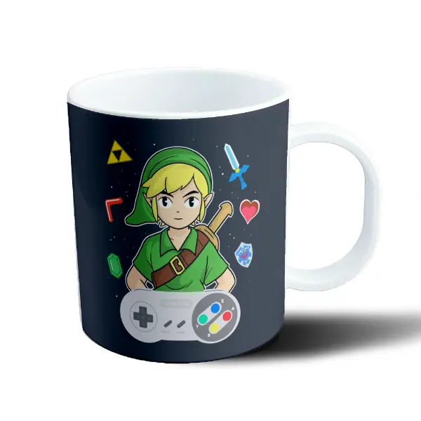 Taza de Plástico Zelda Link Gamer Control Super Nintendo