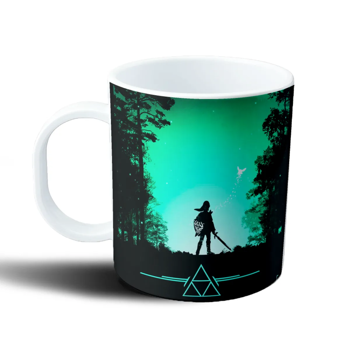 Taza de Plástico Zelda Link Silueta Triforce Verde - vista 2