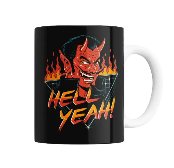 Taza de Cerámica Demonio Hell Yeah Retro