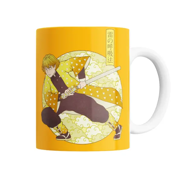 Taza de Cerámica Demon Slayer Zenitsu Respiración del Trueno