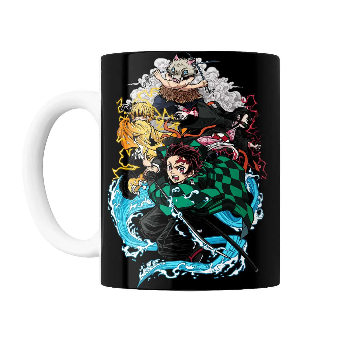 Taza de Cerámica Demon Slayer Tanjiro Zenitsu Inosuke Nezuko - vista 2