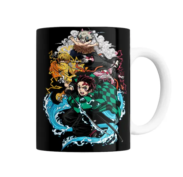 Taza de Cerámica Demon Slayer Tanjiro Zenitsu Inosuke Nezuko