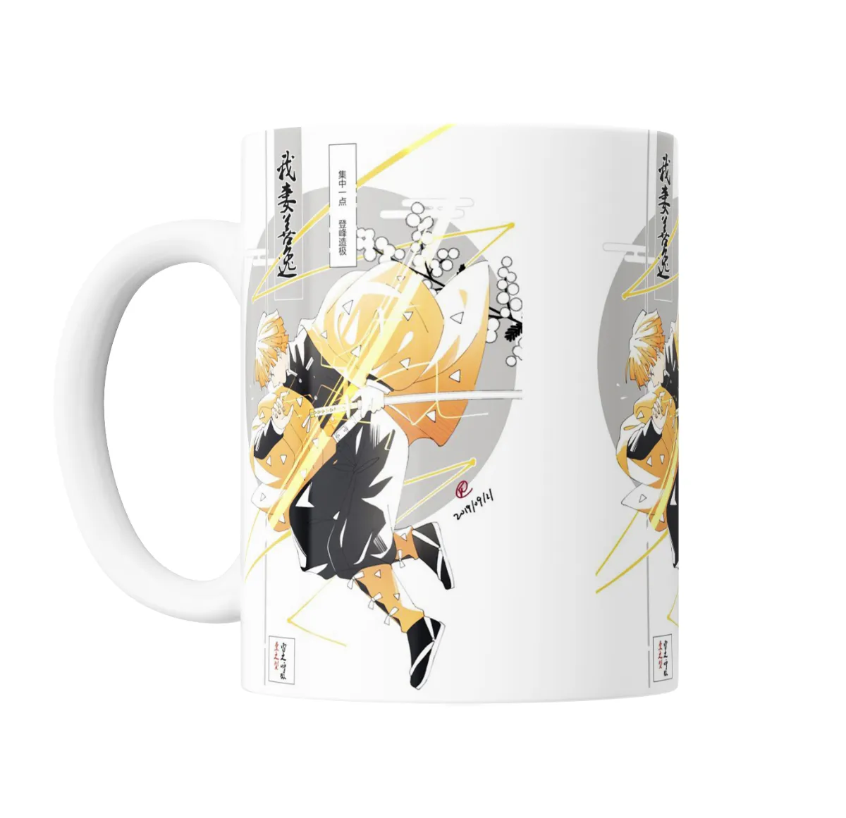 Taza de Cerámica Demon Slayer Zenitsu Rayo Respiración del Trueno - vista 2