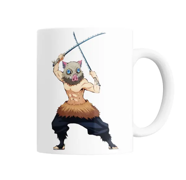 Taza de Cerámica Demon Slayer Inosuke Hashibira con espadas