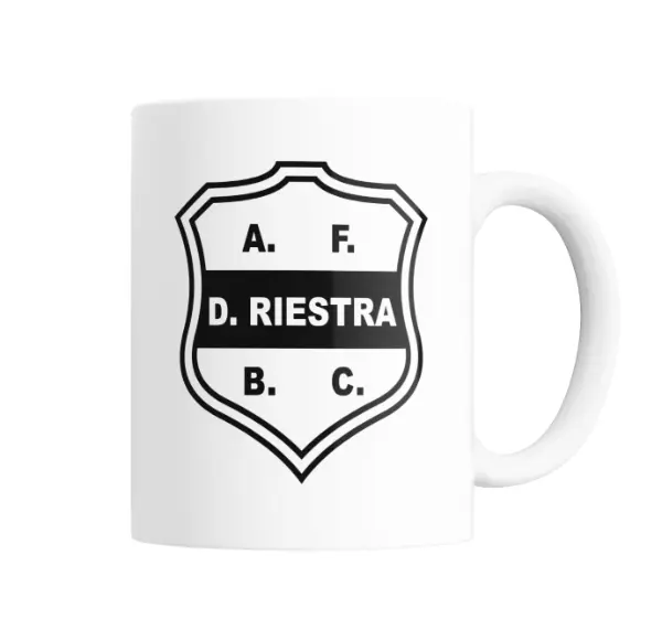 Taza de Cerámica Deportivo Riestra Escudo Blanco y Negro