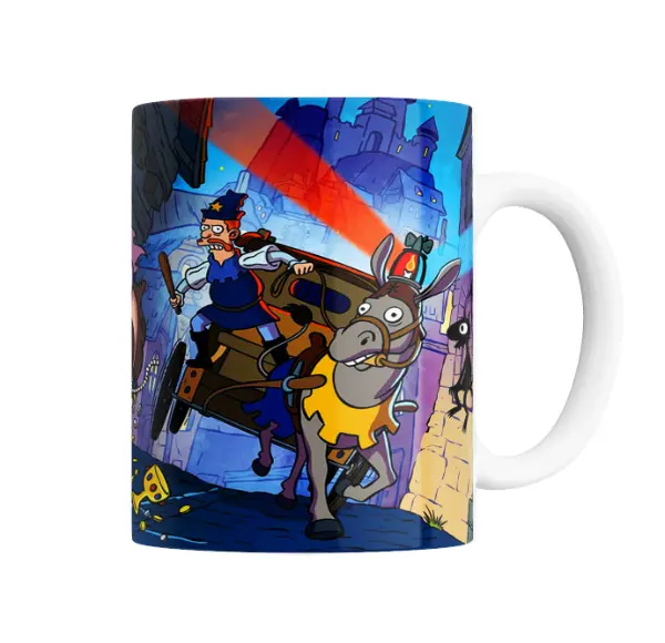 Taza de Cerámica Desencanto Bean y Elfo Huyendo