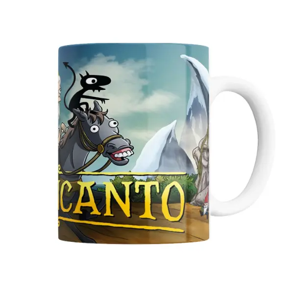 Taza de Cerámica Desencanto Bean Princesa Elfo y Luci con cerveza