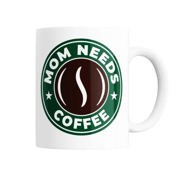 Taza de Cerámica Mom Needs Coffee Starbucks Parodia