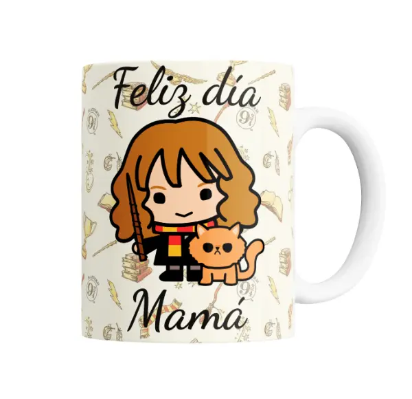Taza de Cerámica Harry Potter Hermione Granger Feliz Día Mamá