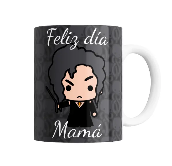 Taza de Cerámica Harry Potter Bellatrix Lestrange Feliz Día Mamá