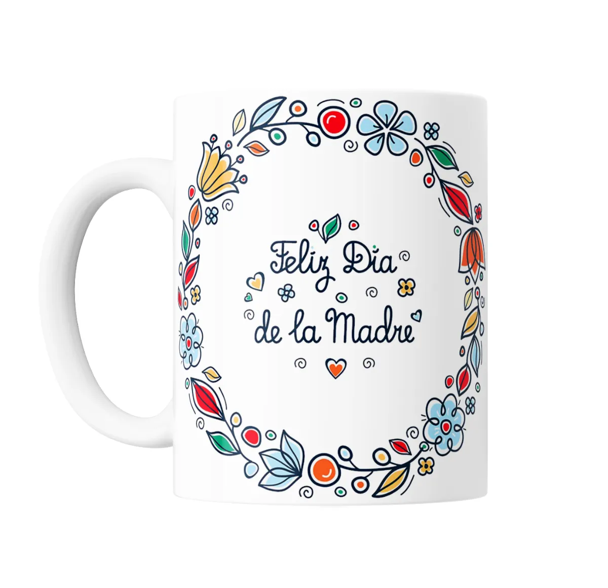 Taza de Cerámica Feliz Día de la Madre Flores Coloridas - vista 2