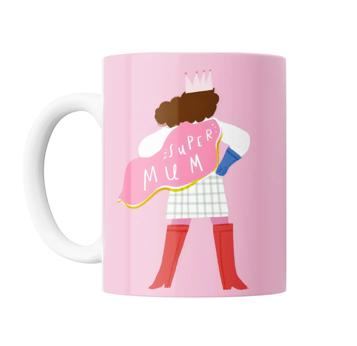 Taza de Cerámica Super Mum Corona Capa Rosa - vista 2