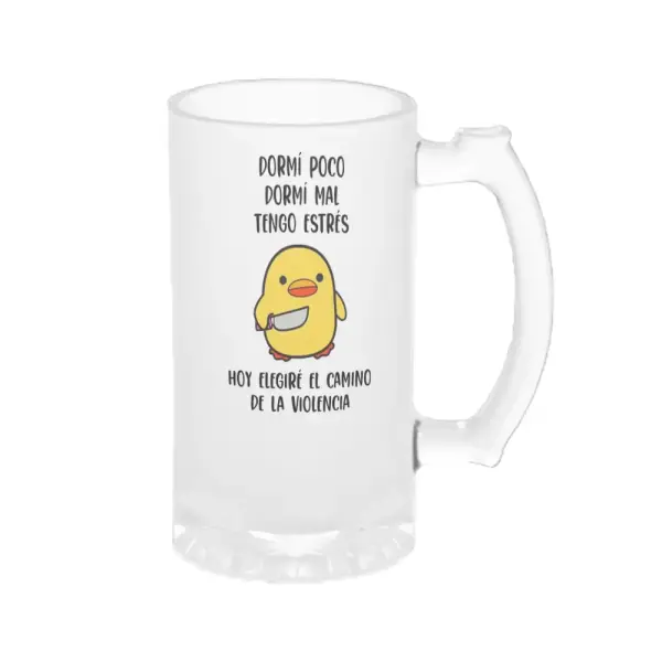 Chopp Pato con Cuchillo Dormí Poco Tengo Estrés
