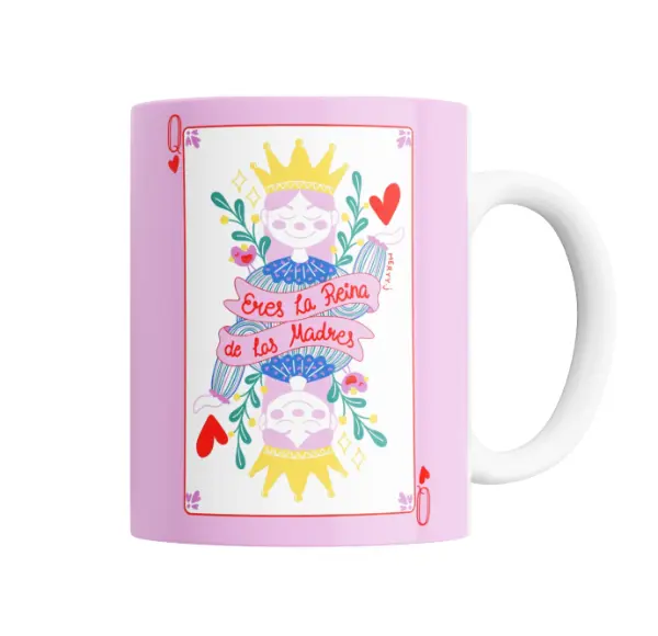 Taza de Cerámica Eres la Reina de las Madres Carta de Naipe
