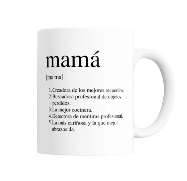 Taza de Cerámica Mamá Definición Diccionario