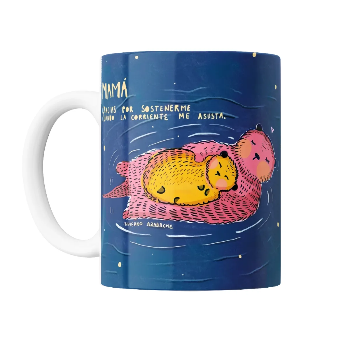 Taza de Cerámica Mamá Gracias por Sostenerme Ositos en la Corriente - vista 2