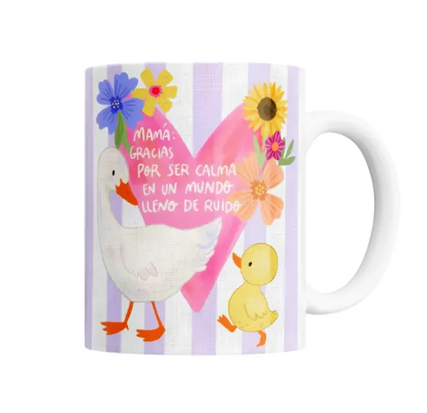 Taza de Cerámica Mamá Gracias por ser calma en un mundo lleno de ruido