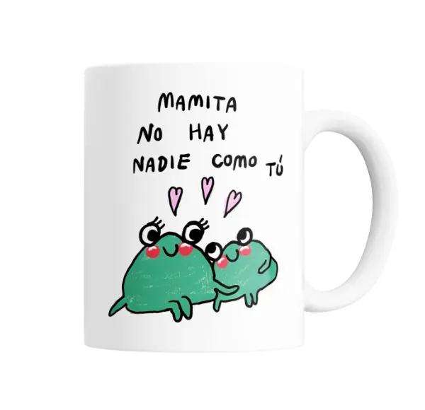 Taza de Cerámica Mamita no hay nadie como tú, ranitas